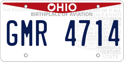 OH license plate GMR4714