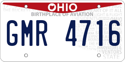 OH license plate GMR4716