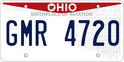 OH license plate GMR4720