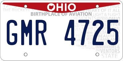 OH license plate GMR4725