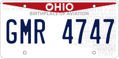 OH license plate GMR4747