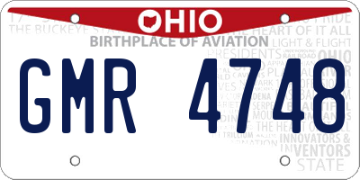 OH license plate GMR4748