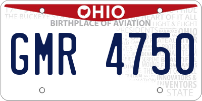 OH license plate GMR4750