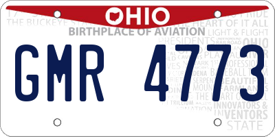 OH license plate GMR4773