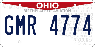 OH license plate GMR4774