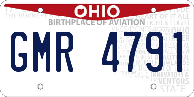 OH license plate GMR4791