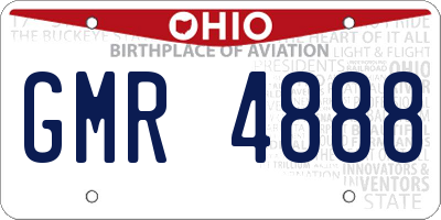 OH license plate GMR4888