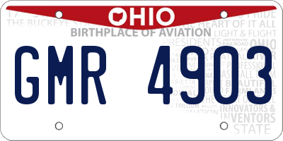 OH license plate GMR4903