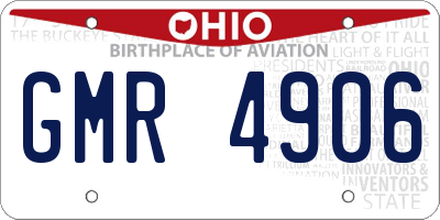 OH license plate GMR4906
