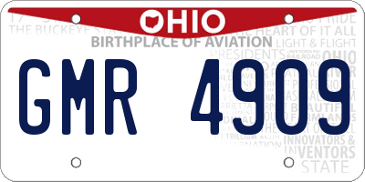OH license plate GMR4909