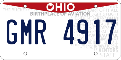 OH license plate GMR4917