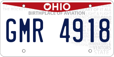 OH license plate GMR4918