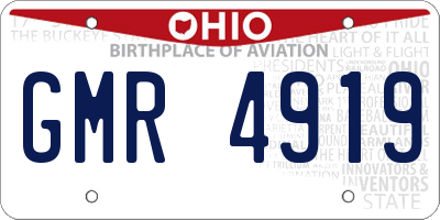 OH license plate GMR4919