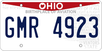 OH license plate GMR4923