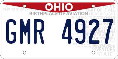 OH license plate GMR4927