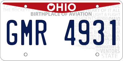 OH license plate GMR4931