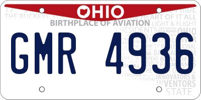OH license plate GMR4936