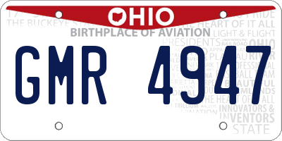 OH license plate GMR4947