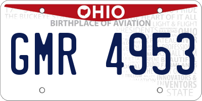 OH license plate GMR4953
