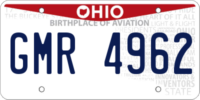 OH license plate GMR4962
