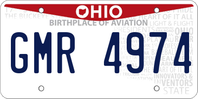 OH license plate GMR4974