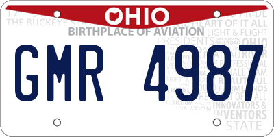 OH license plate GMR4987