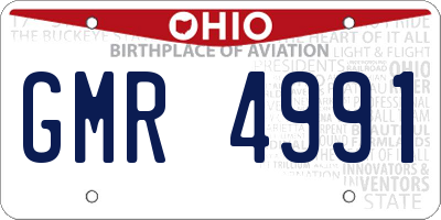 OH license plate GMR4991