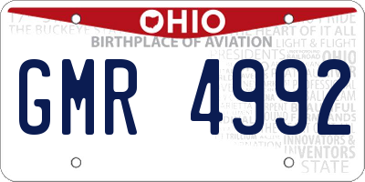 OH license plate GMR4992