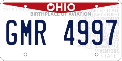 OH license plate GMR4997