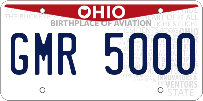 OH license plate GMR5000