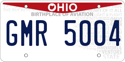 OH license plate GMR5004