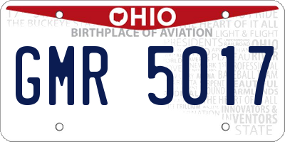 OH license plate GMR5017