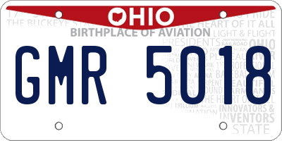 OH license plate GMR5018