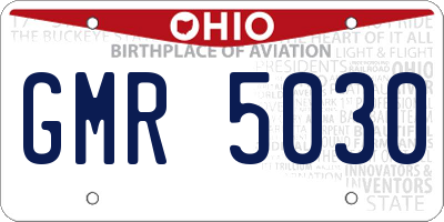 OH license plate GMR5030