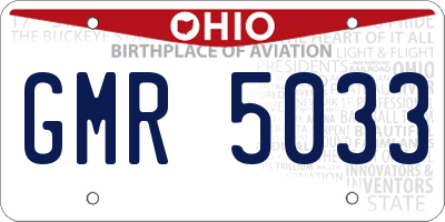 OH license plate GMR5033