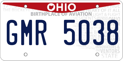OH license plate GMR5038