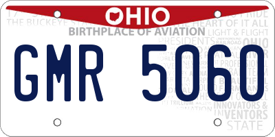 OH license plate GMR5060