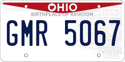 OH license plate GMR5067