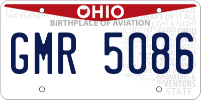 OH license plate GMR5086