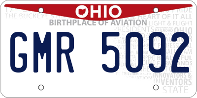 OH license plate GMR5092