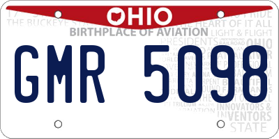 OH license plate GMR5098