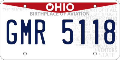 OH license plate GMR5118