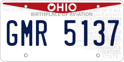 OH license plate GMR5137
