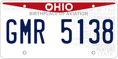 OH license plate GMR5138