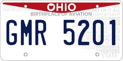 OH license plate GMR5201