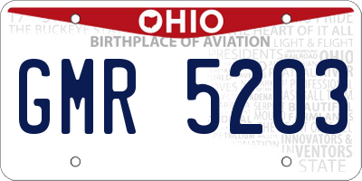 OH license plate GMR5203