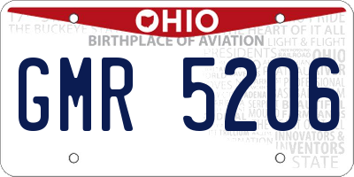 OH license plate GMR5206