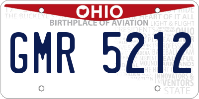 OH license plate GMR5212