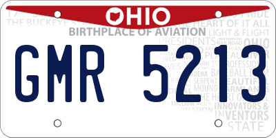 OH license plate GMR5213