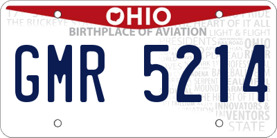 OH license plate GMR5214